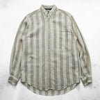 NAUTICA 90s Vintage Button-Down Shirt, Size L, Beige, Striped