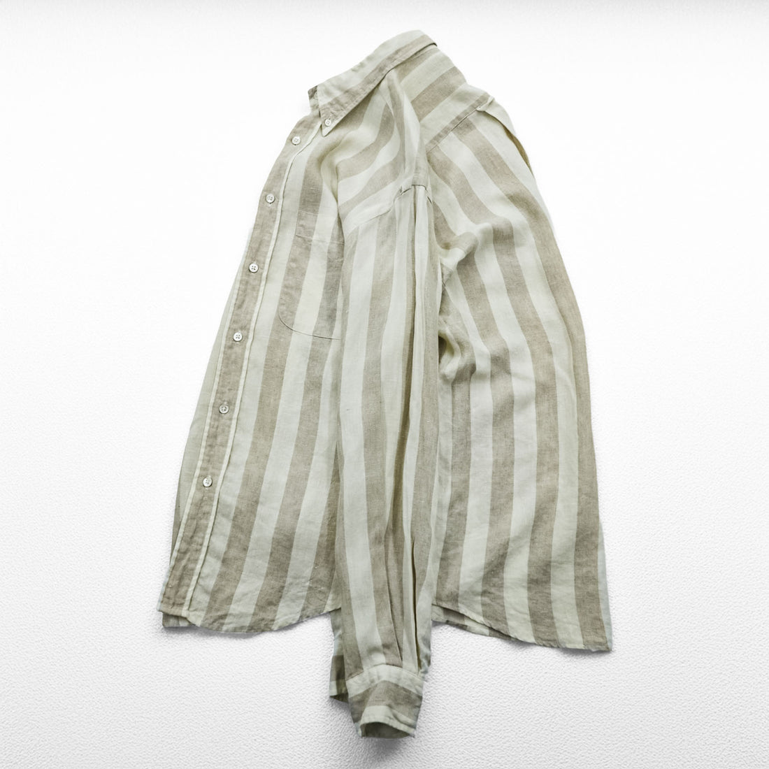 NAUTICA 90s Vintage Button-Down Shirt, Size L, Beige, Striped