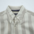 NAUTICA 90s Vintage Button-Down Shirt, Size L, Beige, Striped