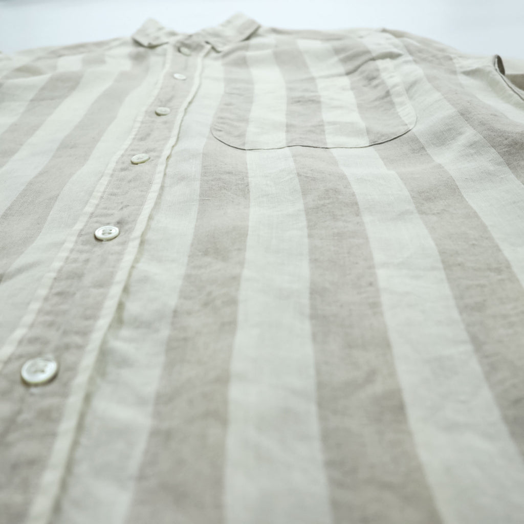 NAUTICA 90s Vintage Button-Down Shirt, Size L, Beige, Striped