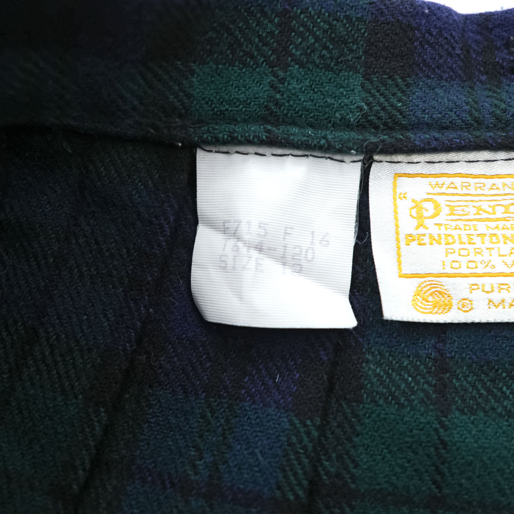 PENDLETON 70年代 USA製 ヴィンテージ タータンチェック ロング プリーツスカート L グリーン ネイビー ブラックウォッチ Pure Virgin Wool