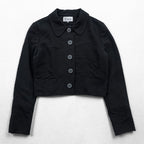 Christian Dior 90年代 ヴィンテージ 日本製 Mademoiselle 丸襟 クロップドジャケット ボレロ S ブラック 短丈 マドモアゼルディオール