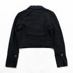 Christian Dior 90年代 ヴィンテージ 日本製 Mademoiselle 丸襟 クロップドジャケット ボレロ S ブラック 短丈 マドモアゼルディオール
