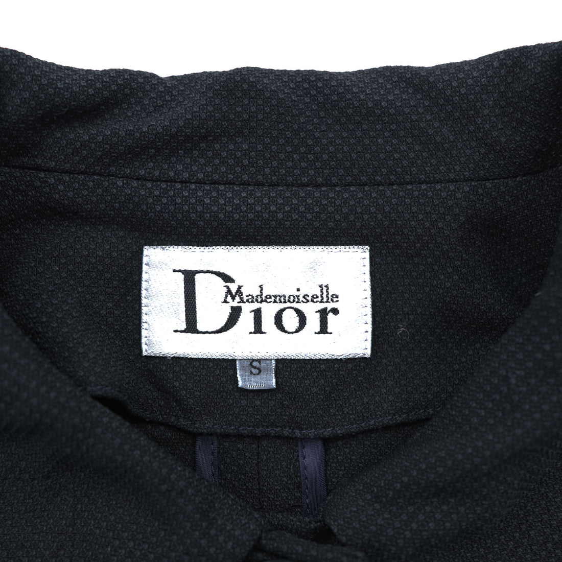 Christian Dior 90年代 ヴィンテージ 日本製 Mademoiselle 丸襟 クロップドジャケット ボレロ S ブラック 短丈 マドモアゼルディオール