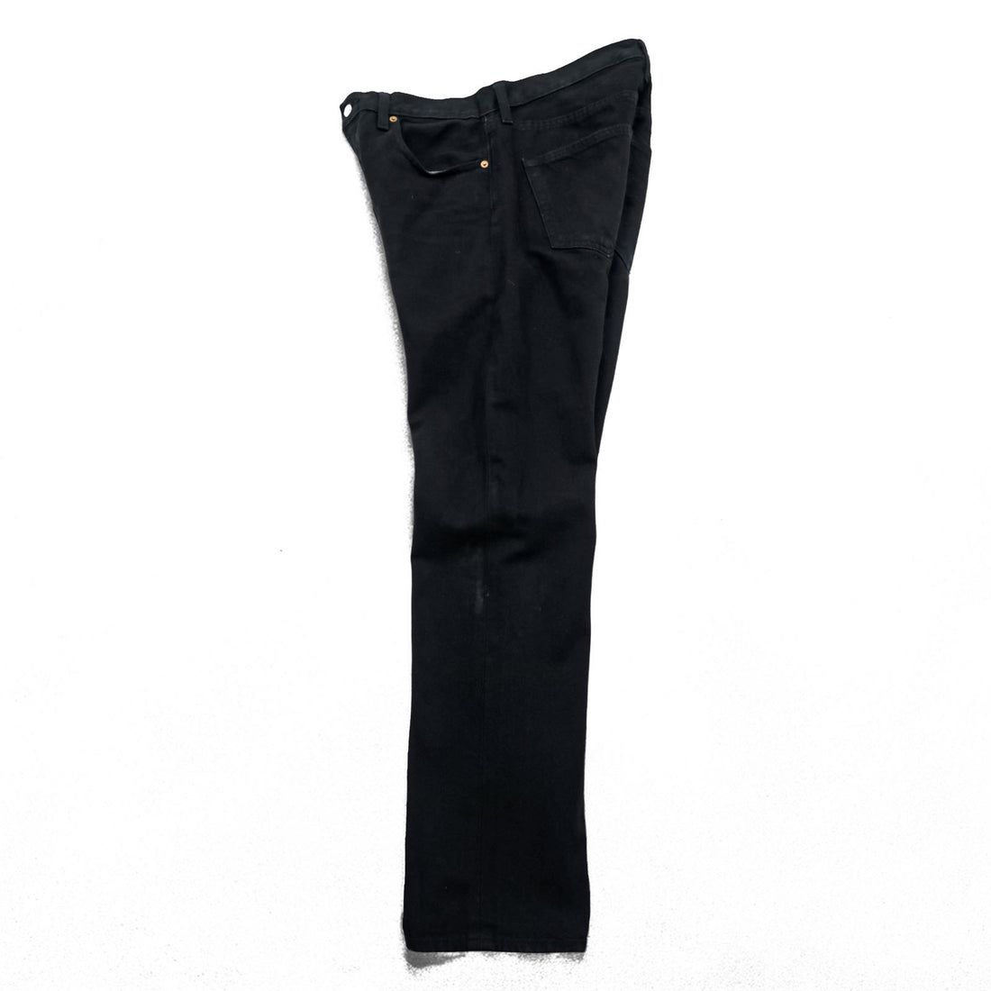 Levi Strauss 501 Original Button Fly Denim Pants Jeans M Black Big E Leather Patch 00501-0165