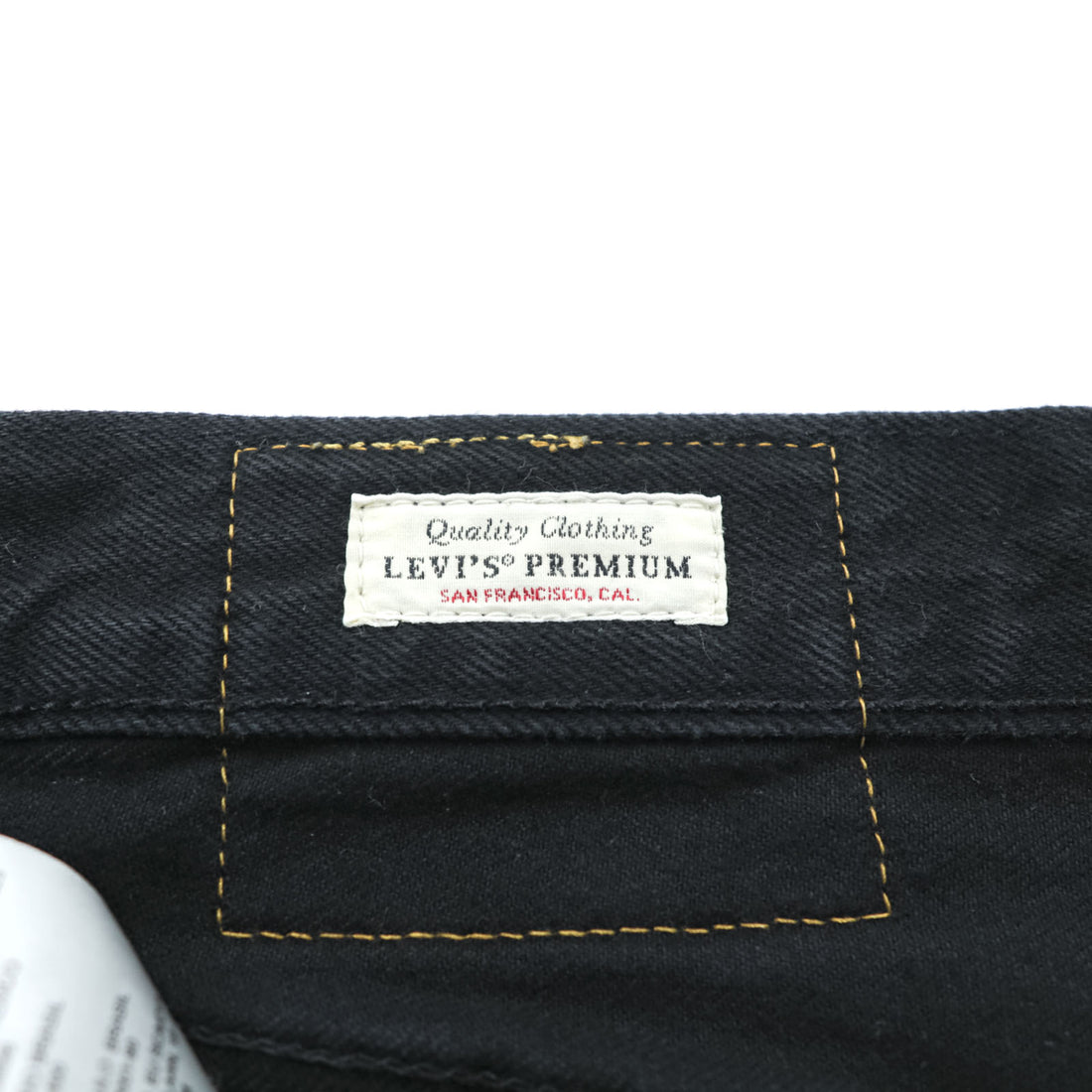 Levi Strauss 501 Original Button Fly Denim Pants Jeans M Black Big E Leather Patch 00501-0165
