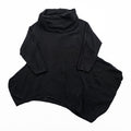 Bryn Walker Black Linen Asymmetric Tunic Dress Cowl Neck Cocoon Lagenlook Made in USA