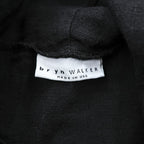 Bryn Walker Black Linen Asymmetric Tunic Dress Cowl Neck Cocoon Lagenlook Made in USA