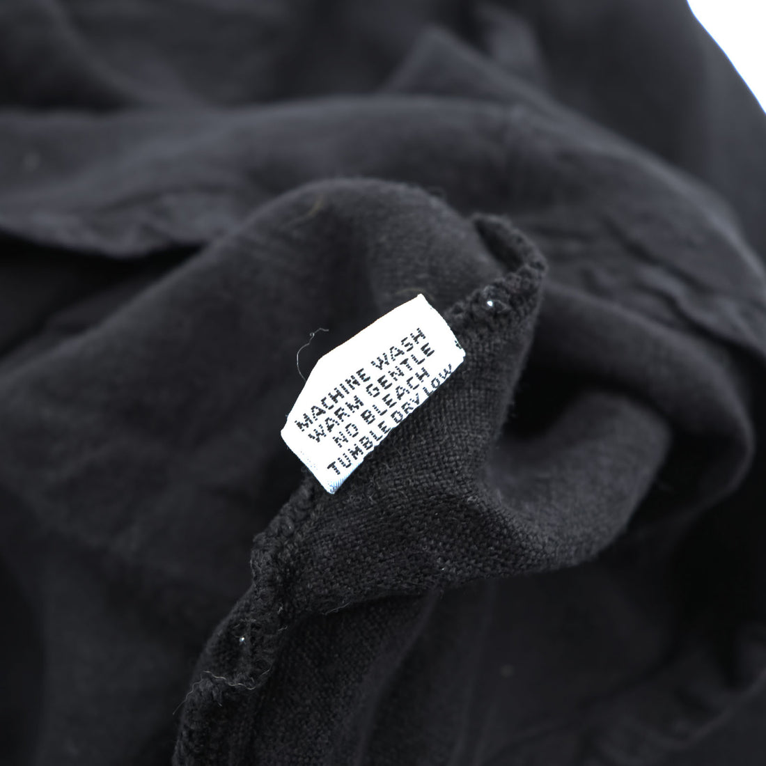 Bryn Walker Black Linen Asymmetric Tunic Dress Cowl Neck Cocoon Lagenlook Made in USA