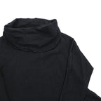 Bryn Walker Black Linen Asymmetric Tunic Dress Cowl Neck Cocoon Lagenlook Made in USA
