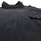 Bryn Walker Black Linen Asymmetric Tunic Dress Cowl Neck Cocoon Lagenlook Made in USA