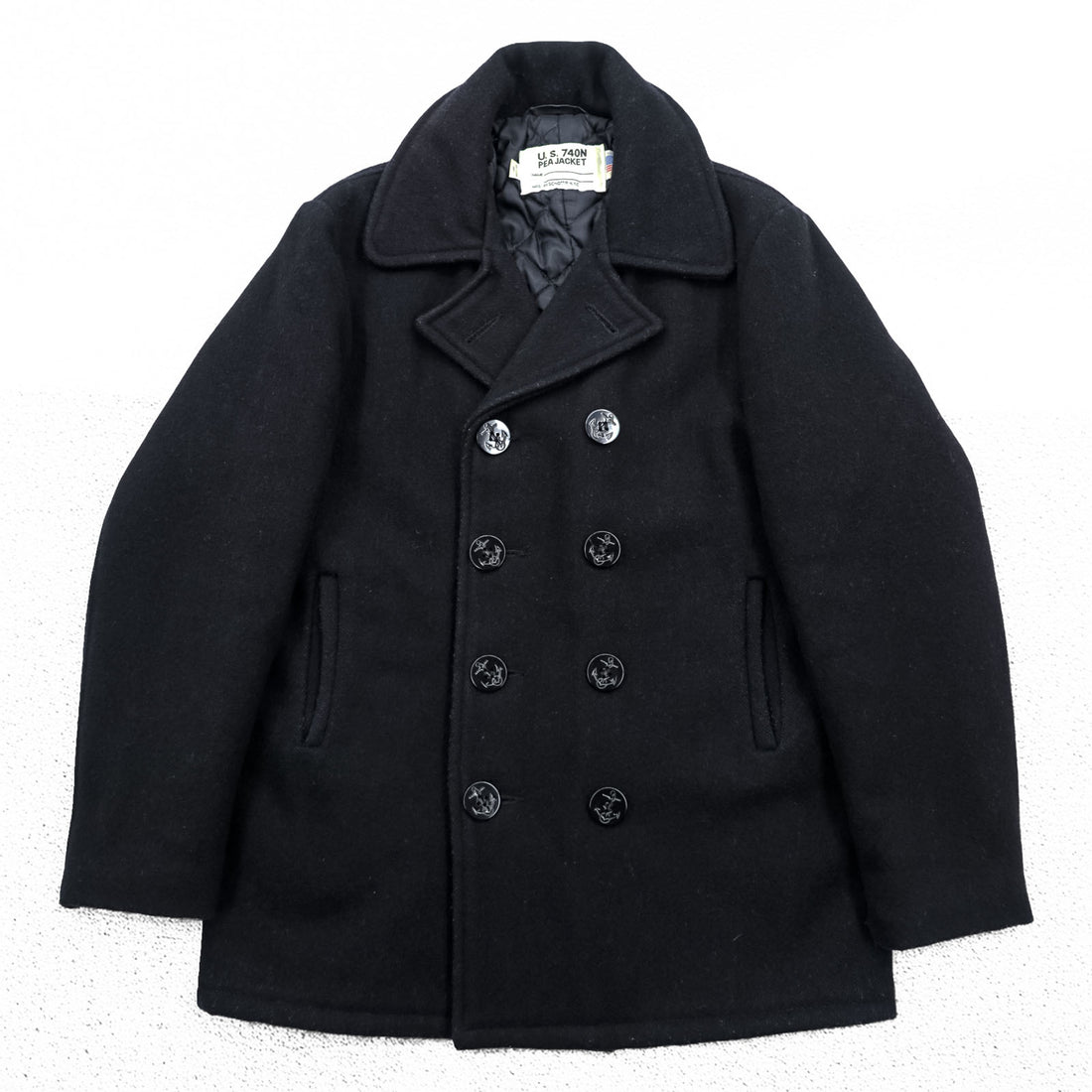 Schott USAMade Pea Coat L Navy U.S.740N