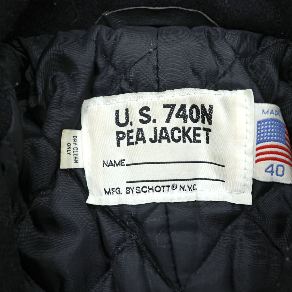 Schott USAMade Pea Coat L Navy U.S.740N