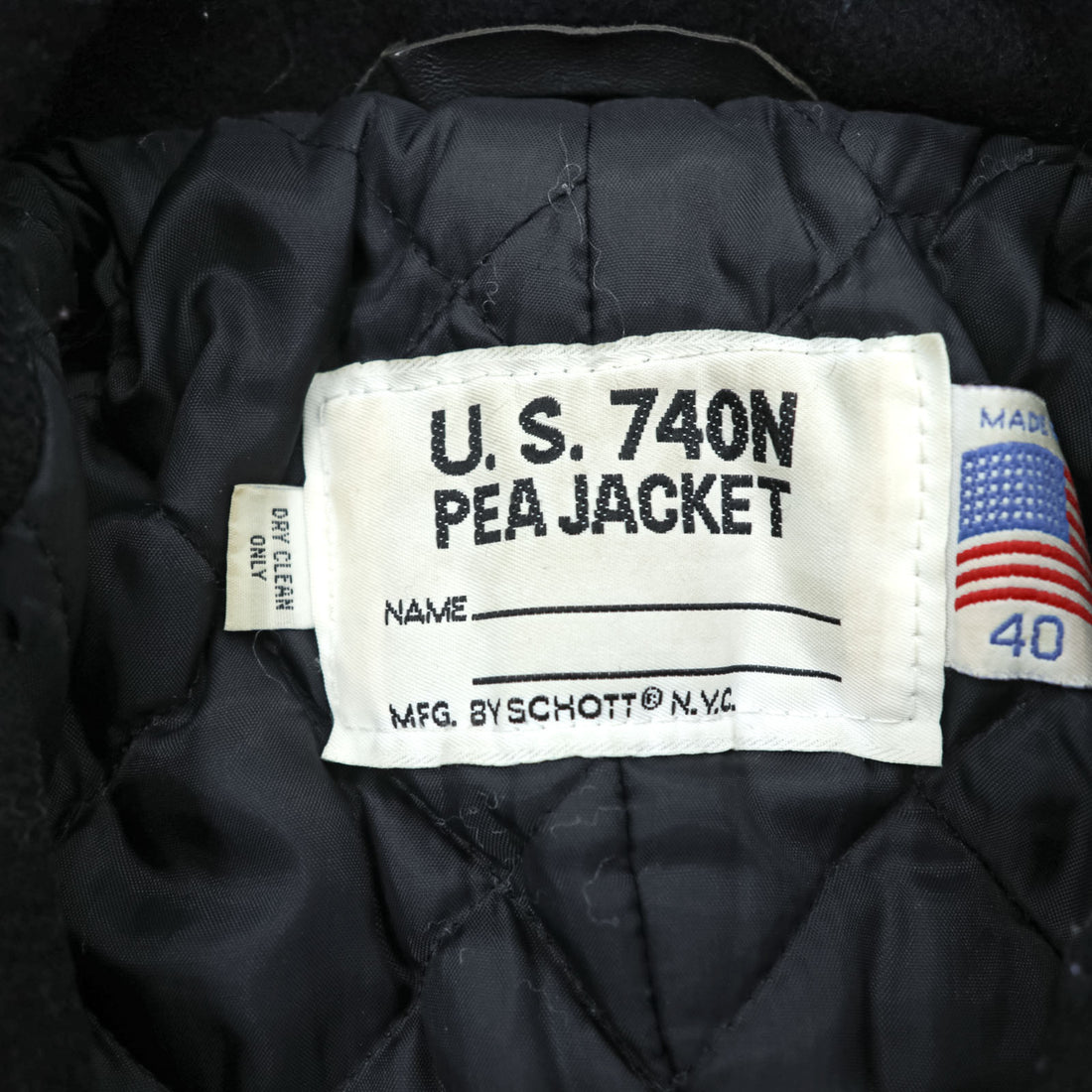 Schott USAMade Pea Coat L Navy U.S.740N