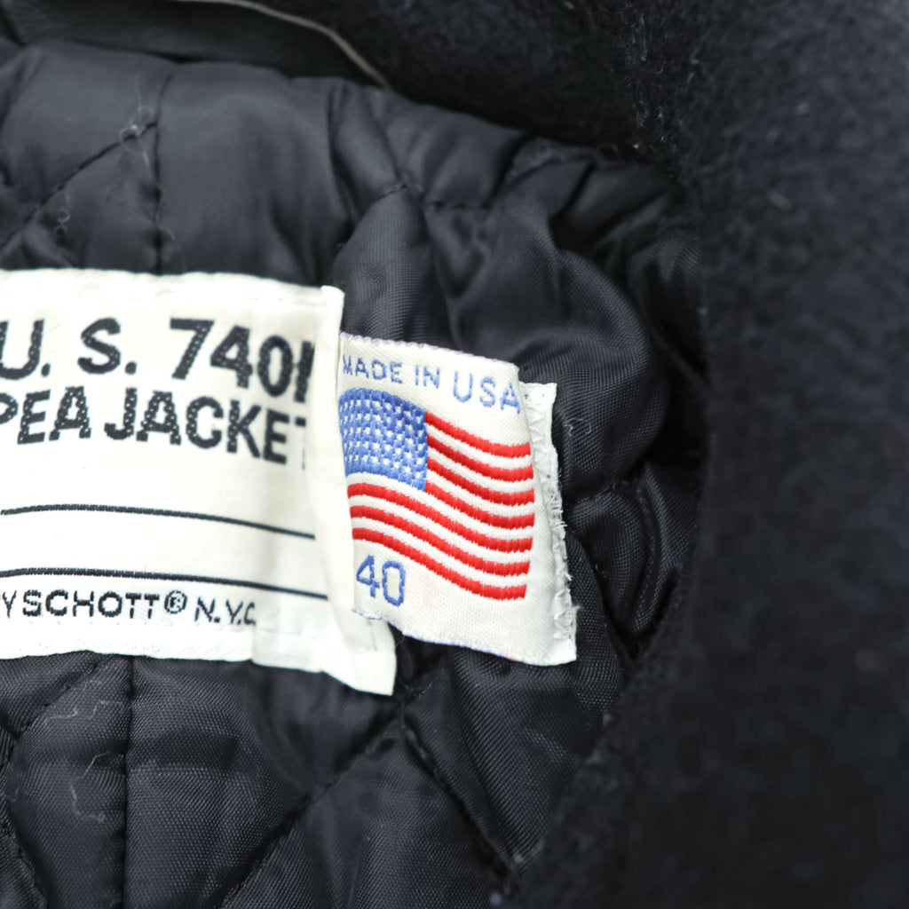 Schott USAMade Pea Coat L Navy U.S.740N