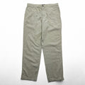 Marc Anthony Luxury Linen Cotton Pants Beige Light Tan Flat Front Tapered Casual Trousers Size L