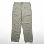 Marc Anthony Luxury Linen Cotton Pants Beige Light Tan Flat Front Tapered Casual Trousers Size L