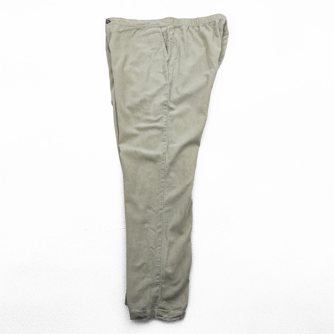 Marc Anthony Luxury Linen Cotton Pants Beige Light Tan Flat Front Tapered Casual Trousers Size L