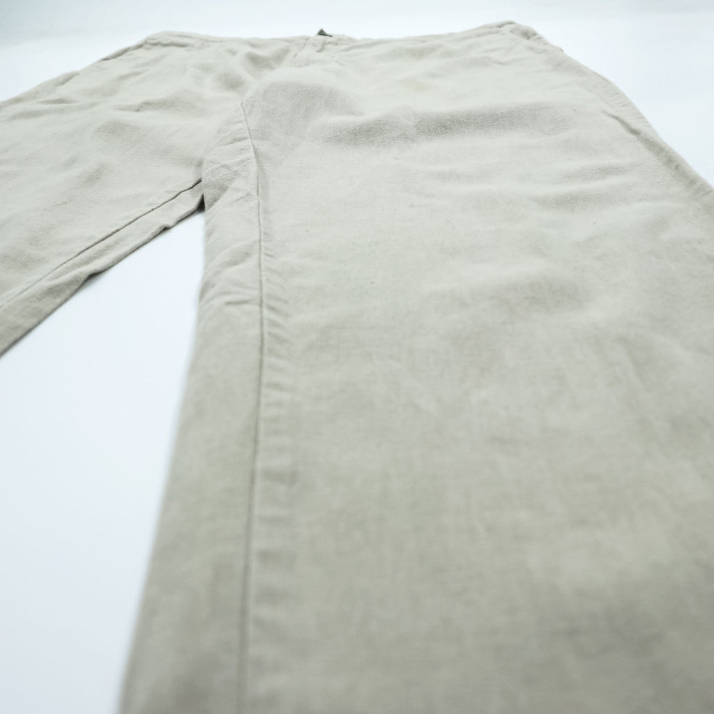 Marc Anthony Luxury Linen Cotton Pants Beige Light Tan Flat Front Tapered Casual Trousers Size L