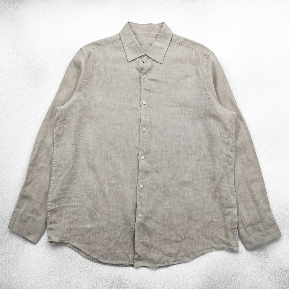 Tasso Elba リネンシャツ 長袖シャツ XL ベージュ 麻100%