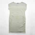 Polo Ralph Lauren French Sleeve Lamb Leather Trim Dress, Size M, White, Item Number 211633521001