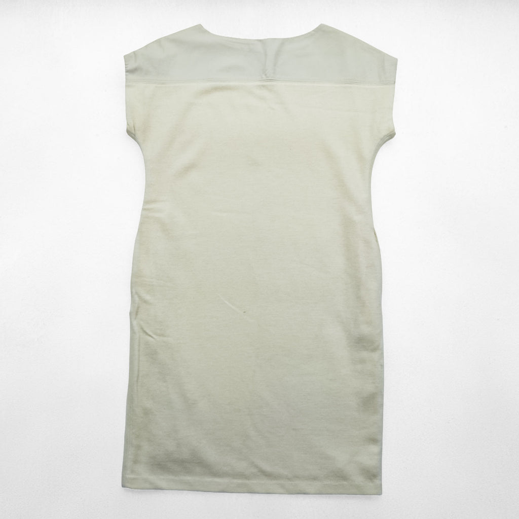 Polo Ralph Lauren French Sleeve Lamb Leather Trim Dress, Size M, White, Item Number 211633521001