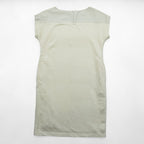 Polo Ralph Lauren French Sleeve Lamb Leather Trim Dress, Size M, White, Item Number 211633521001