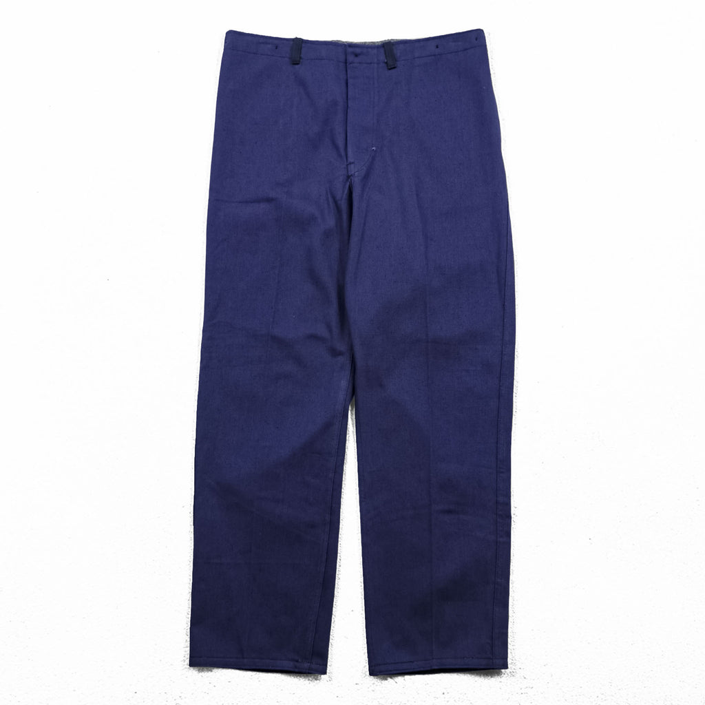 Vintage East German DDR Work Pants Blue VEB Berufskleidung Leutersdorf 1988 Straight Leg Deadstock