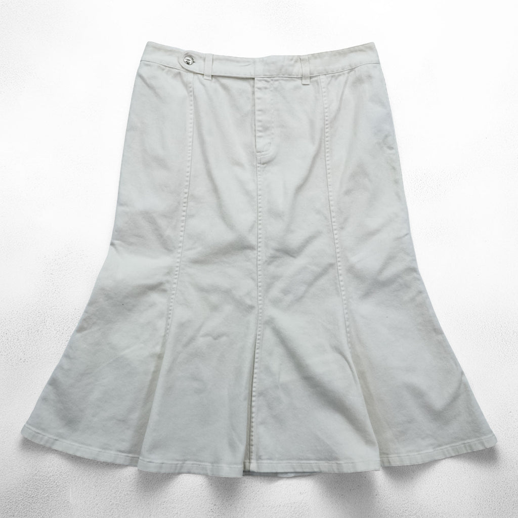 LAUREN RALPH LAUREN 90年代 ヴィンテージ マーメイドスカート XL ホワイト デニム フレア LAUREN JEANS CO.