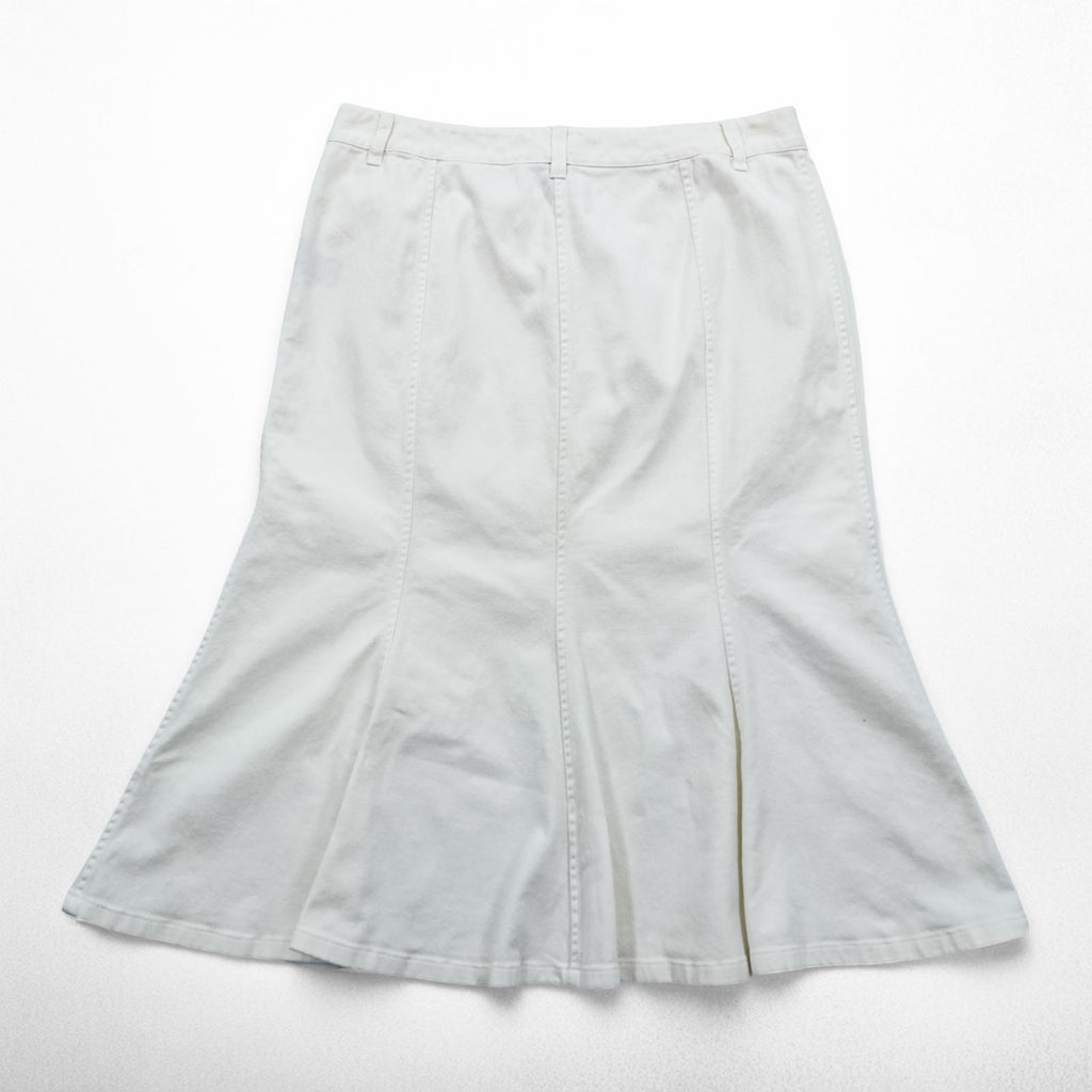 LAUREN RALPH LAUREN 90年代 ヴィンテージ マーメイドスカート XL ホワイト デニム フレア LAUREN JEANS CO.