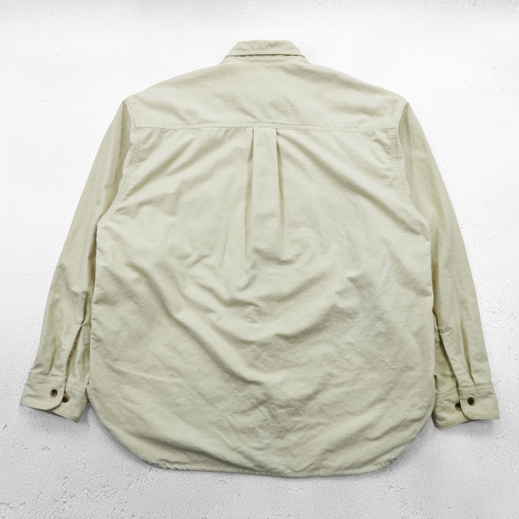 Eddie Bauer 90s Vintage Chamois Cloth Shirt, Size XL, Beige