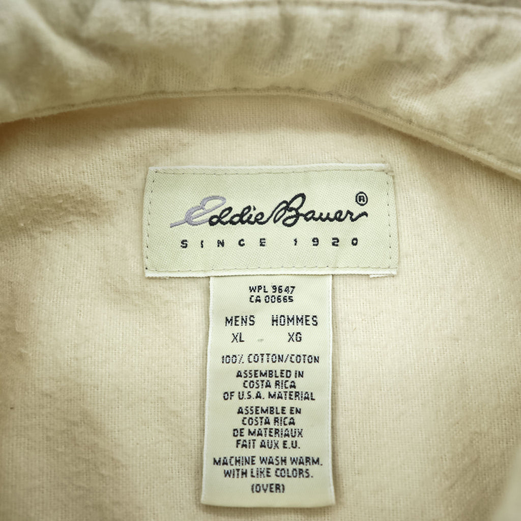 Eddie Bauer 90s Vintage Chamois Cloth Shirt, Size XL, Beige