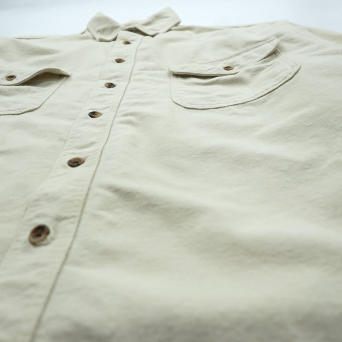 Eddie Bauer 90s Vintage Chamois Cloth Shirt, Size XL, Beige
