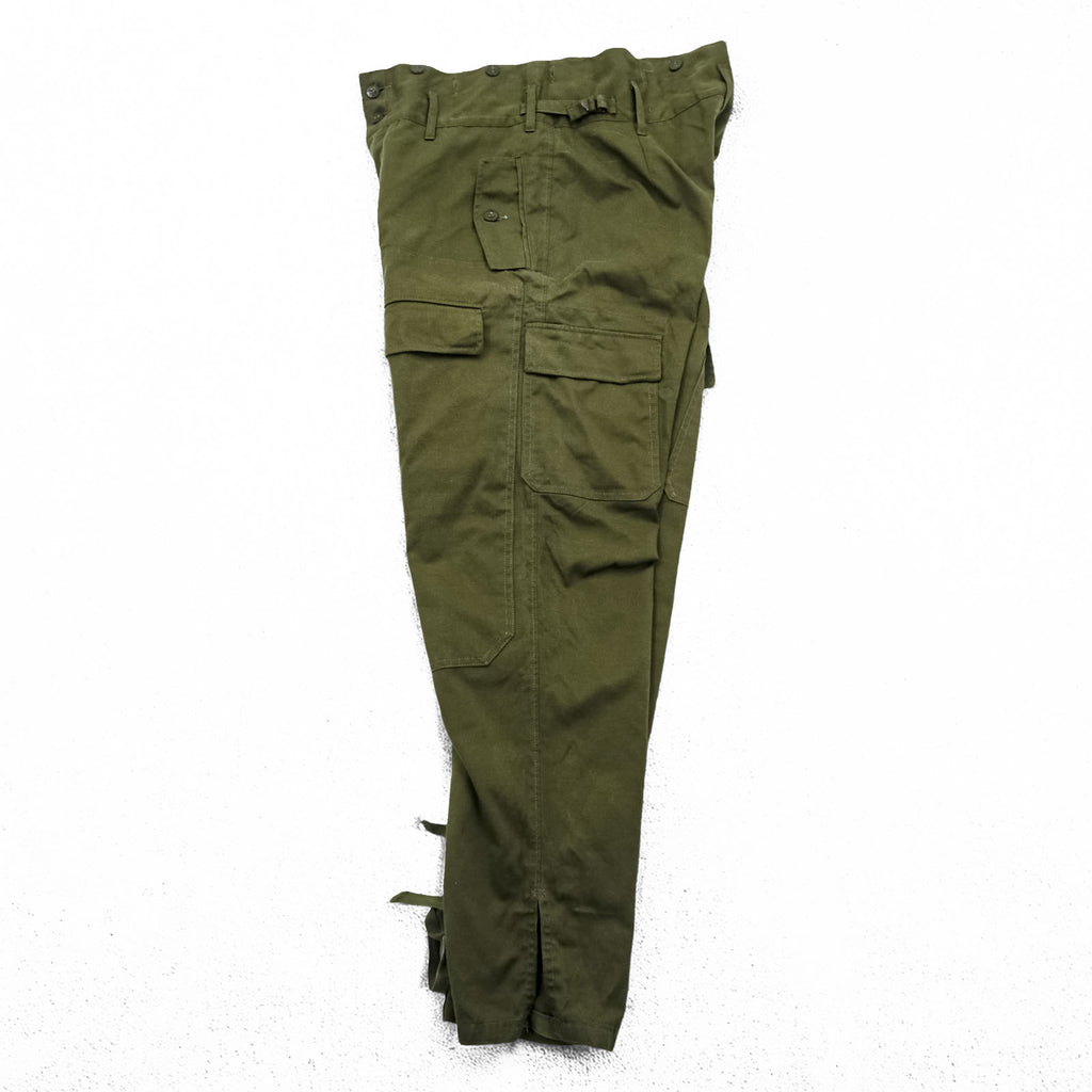 Vintage 1980s Czech Army M-85 Double Knee Front Field Cargo Pants M Khaki with Suspender Buttons