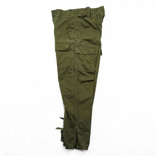 Vintage 1980s Czech Army M-85 Double Knee Front Field Cargo Pants M Khaki with Suspender Buttons