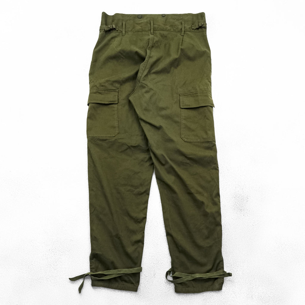 Vintage 1980s Czech Army M-85 Double Knee Front Field Cargo Pants M Khaki with Suspender Buttons