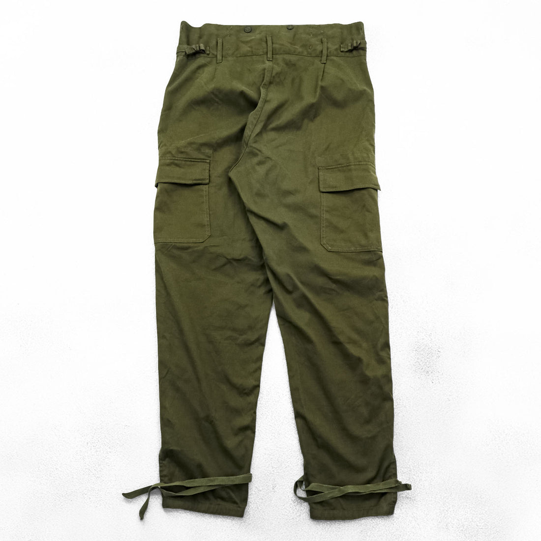 Vintage 1980s Czech Army M-85 Double Knee Front Field Cargo Pants M Khaki with Suspender Buttons