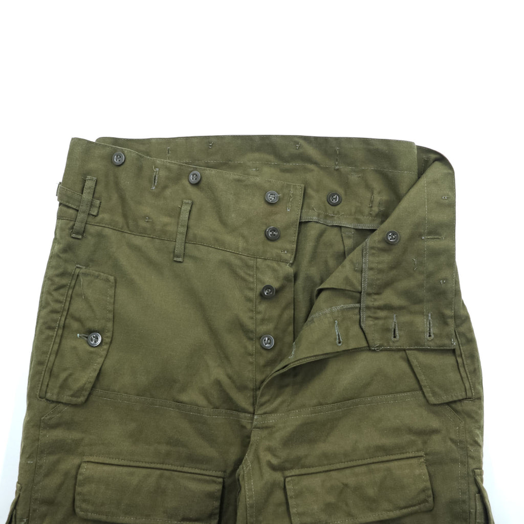 Vintage 1980s Czech Army M-85 Double Knee Front Field Cargo Pants M Khaki with Suspender Buttons