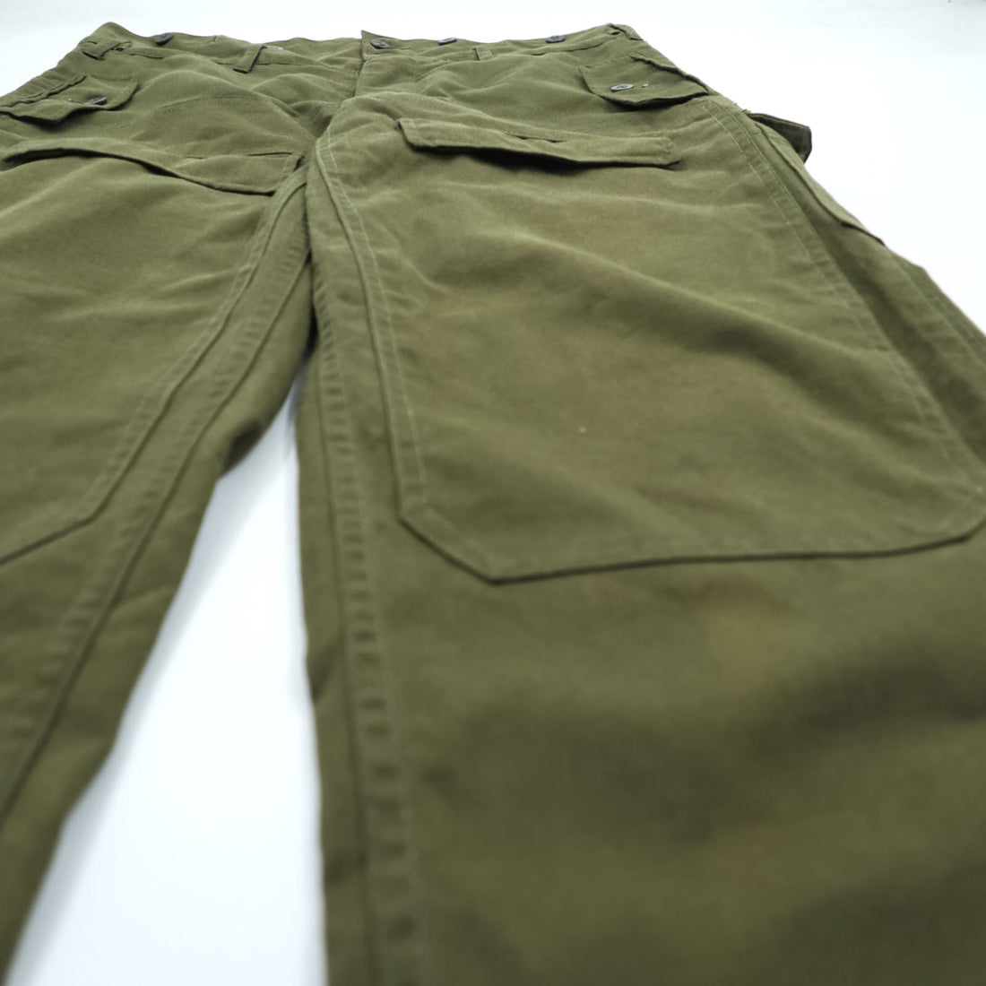 Vintage 1980s Czech Army M-85 Double Knee Front Field Cargo Pants M Khaki with Suspender Buttons