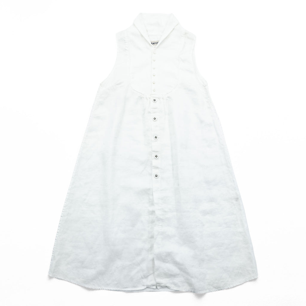 KAPITAL Japan Made Linen Sleeveless Dress S White Shirt