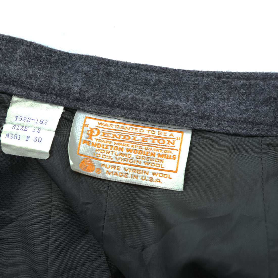 PENDLETON 70年代 ヴィンテージ USA製 ロングスカート XL グレー PURE VIRGIN WOOL ウール