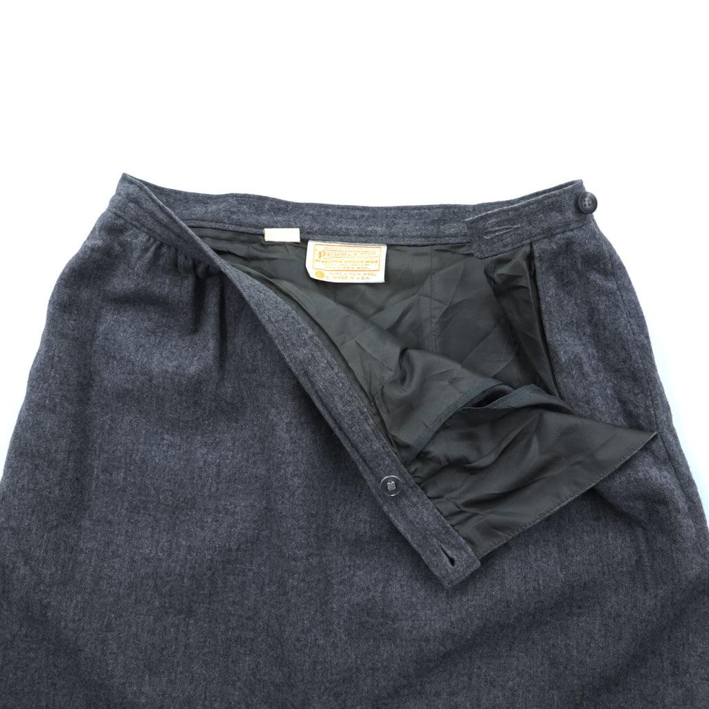 PENDLETON 70年代 ヴィンテージ USA製 ロングスカート XL グレー PURE VIRGIN WOOL ウール