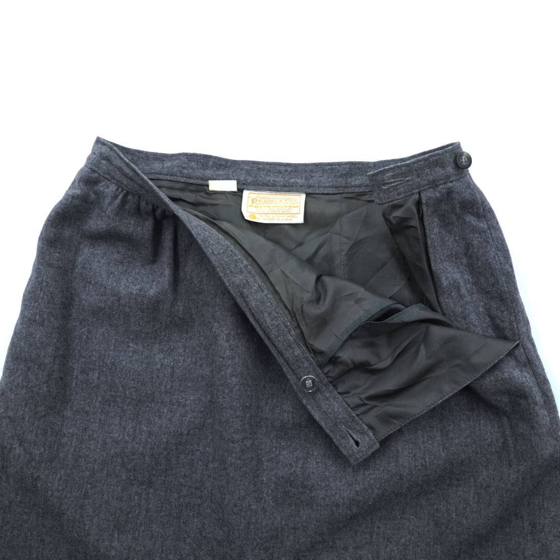 PENDLETON 70年代 ヴィンテージ USA製 ロングスカート XL グレー PURE VIRGIN WOOL ウール