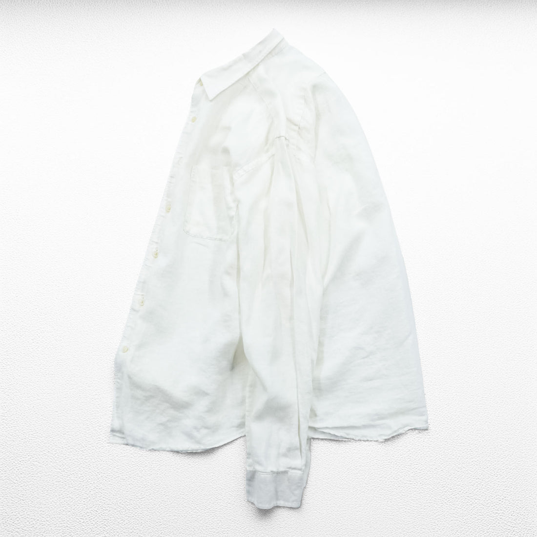 Structure Linen Long Sleeve Shirt Size M White