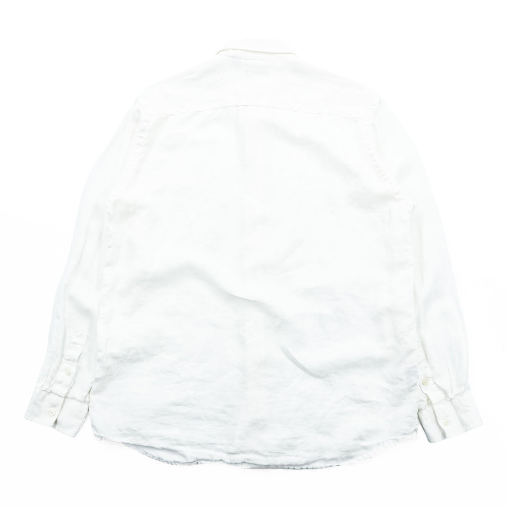 Structure Linen Long Sleeve Shirt Size M White
