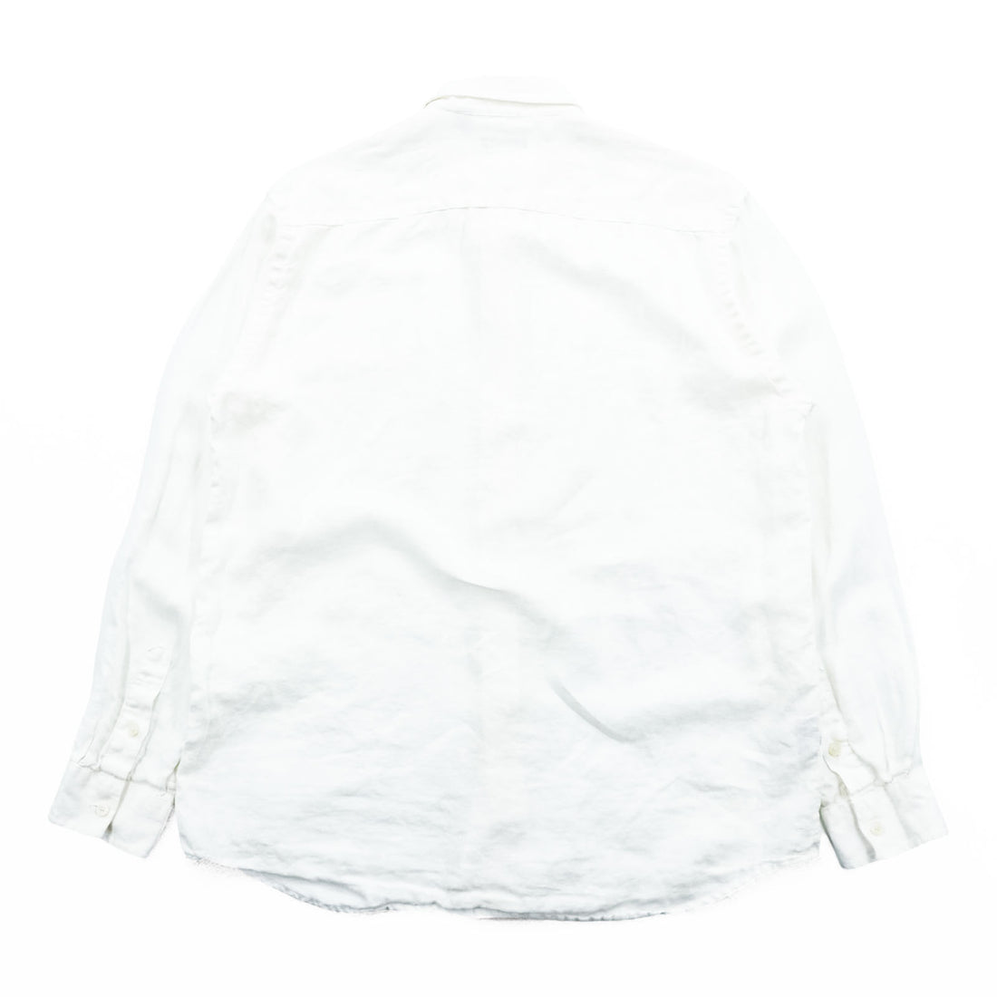 Structure Linen Long Sleeve Shirt Size M White