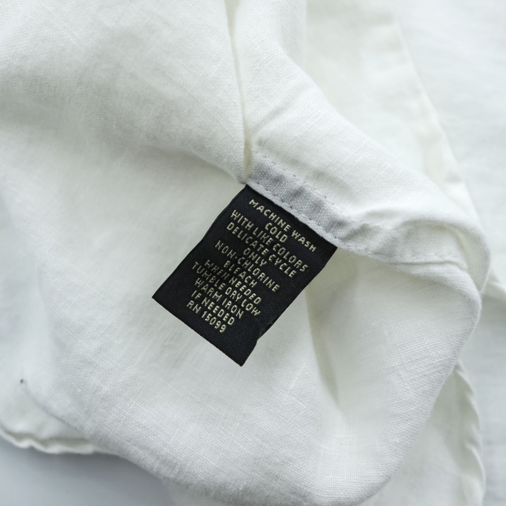 Structure Linen Long Sleeve Shirt Size M White