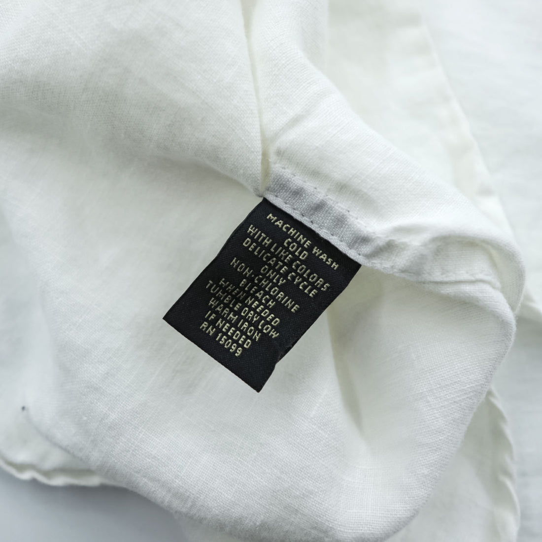 Structure Linen Long Sleeve Shirt Size M White