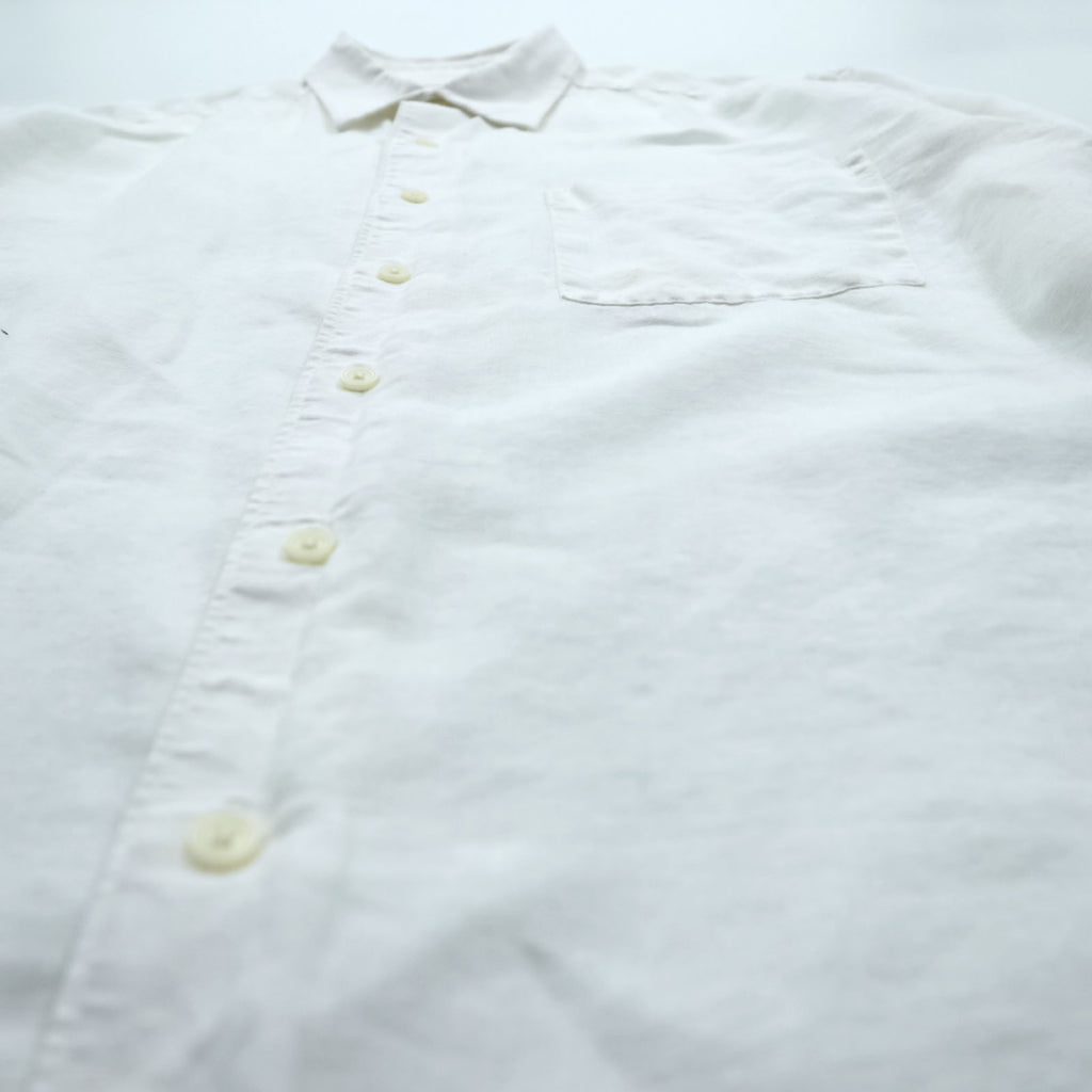 Structure Linen Long Sleeve Shirt Size M White