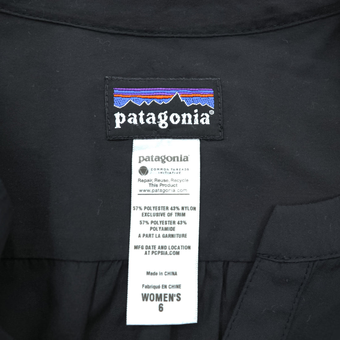 Patagonia サンシェルター ドレス ワンピース S ブラック UVカット ウエスト ドローコード 七分袖 チュニック 58935